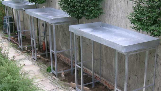 Weitere Ansicht Gerätehaus Fahrradgarage Edelstahl